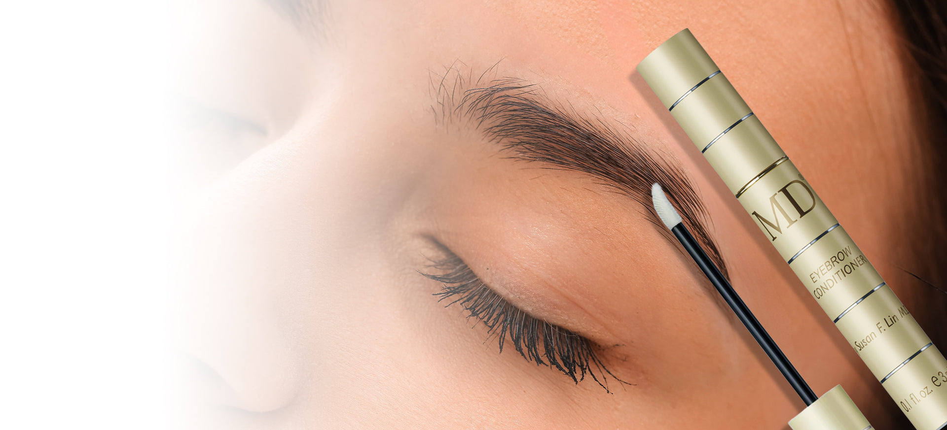 MD Brow advanced eyebrow conditioning serum by Dr. Susan Lin, M.D. for fuller-looking and more defined natural eyebrows.